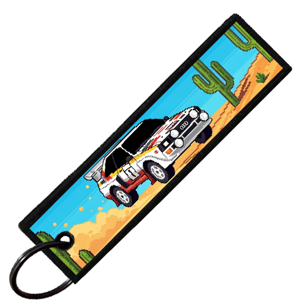"AUDI QUATTRO 8-BIT RALLY" CUSTOM KEY TAG