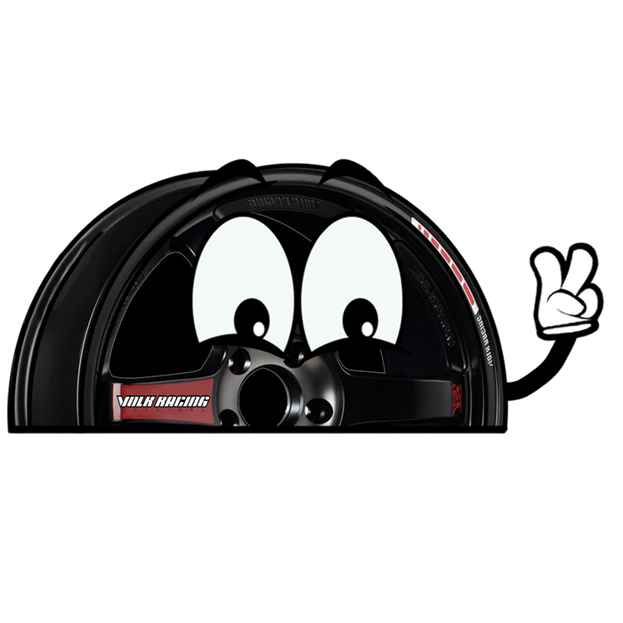 "BLACK TE37" RAYS WINDOW PEEKER
