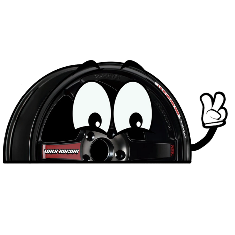 "BLACK TE37" RAYS WINDOW PEEKER