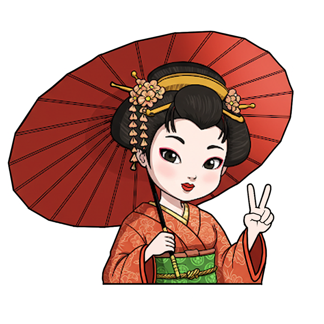 "GEISHA WITH UMBRELLA" JAPANESE CULTURE WINDOW PEEKERS