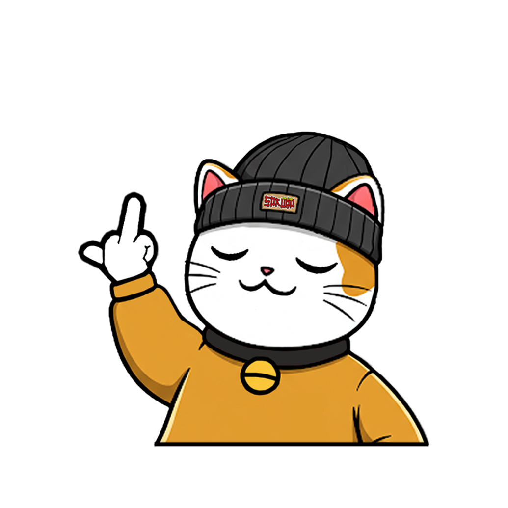 "LUCKY CAT WITH BEANIE" JAPANESE CULTURE WINDOW PEEKERS