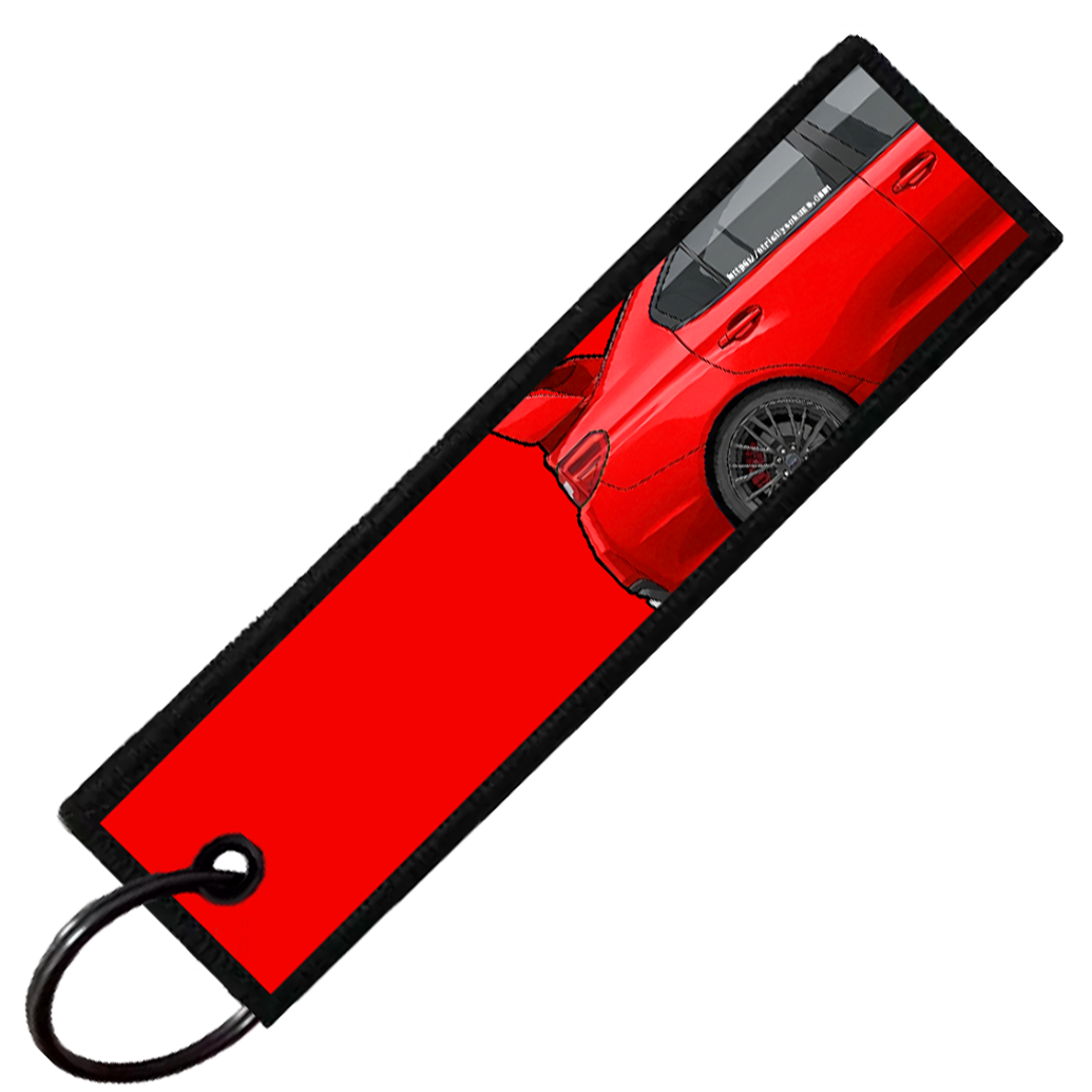"RED WRX STI SIDE PROFILE" CUSTOM KEY TAG
