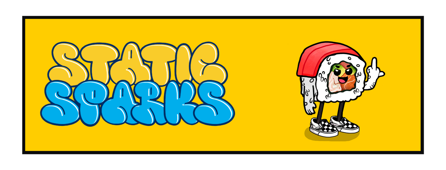 "STATIC SPARKS" SUSHI SLAP STICKER
