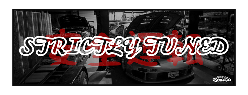 "STRICTLY TUNED" SLOGAN SLAP STICKER