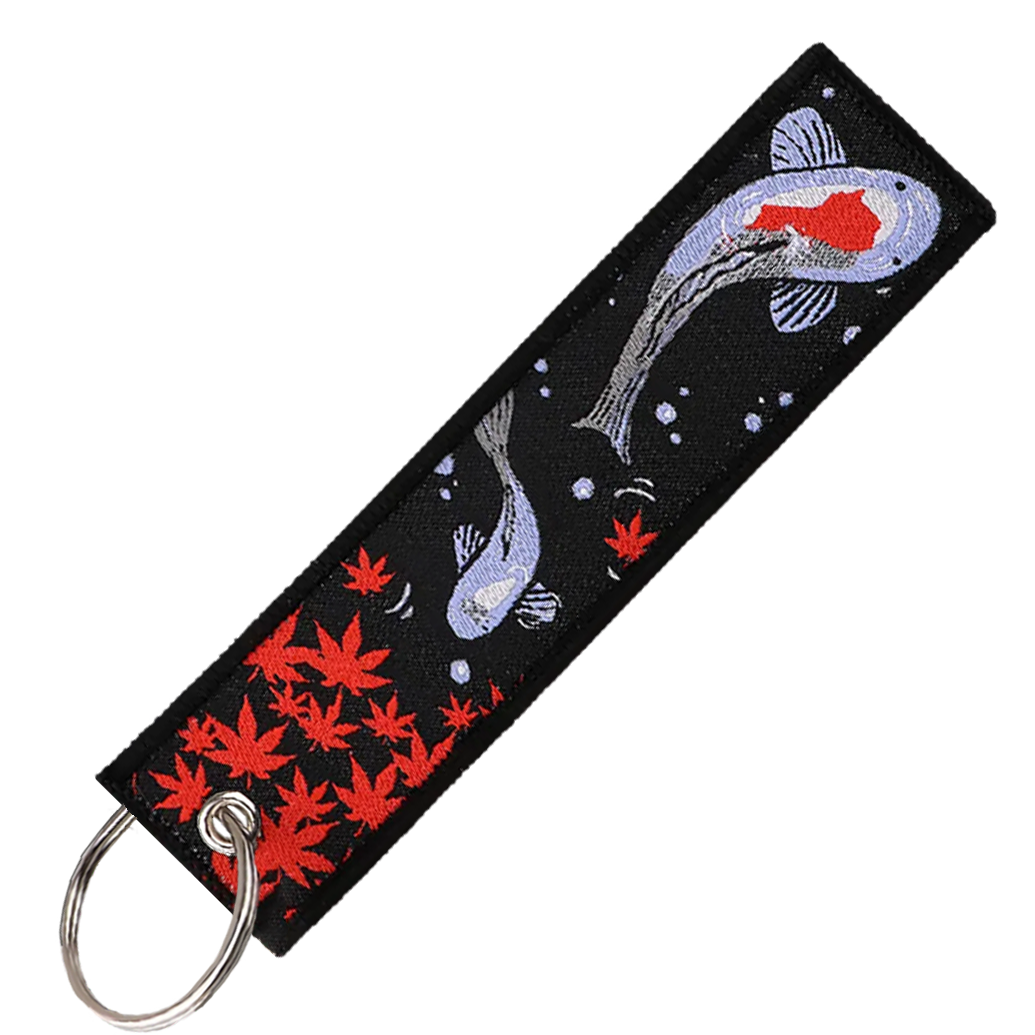 "BLACK KOI FISH" KEY TAG