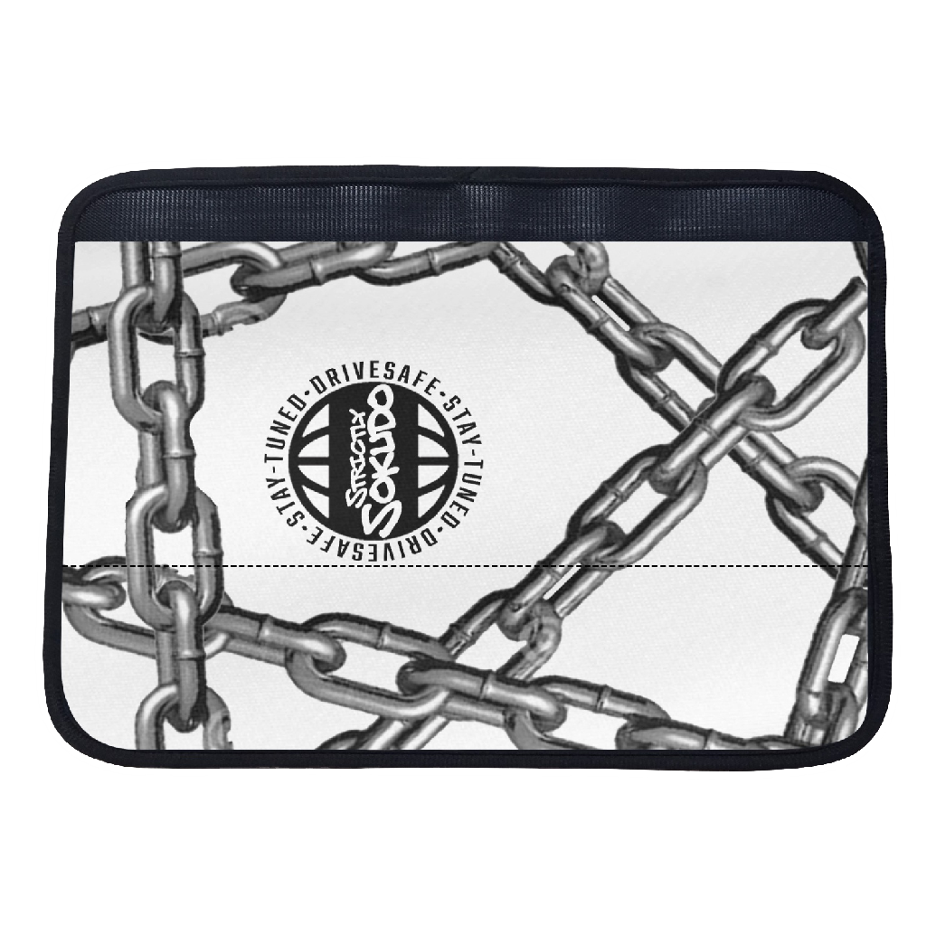 "CHAINED" WHITE SEAT BELT CUSHION