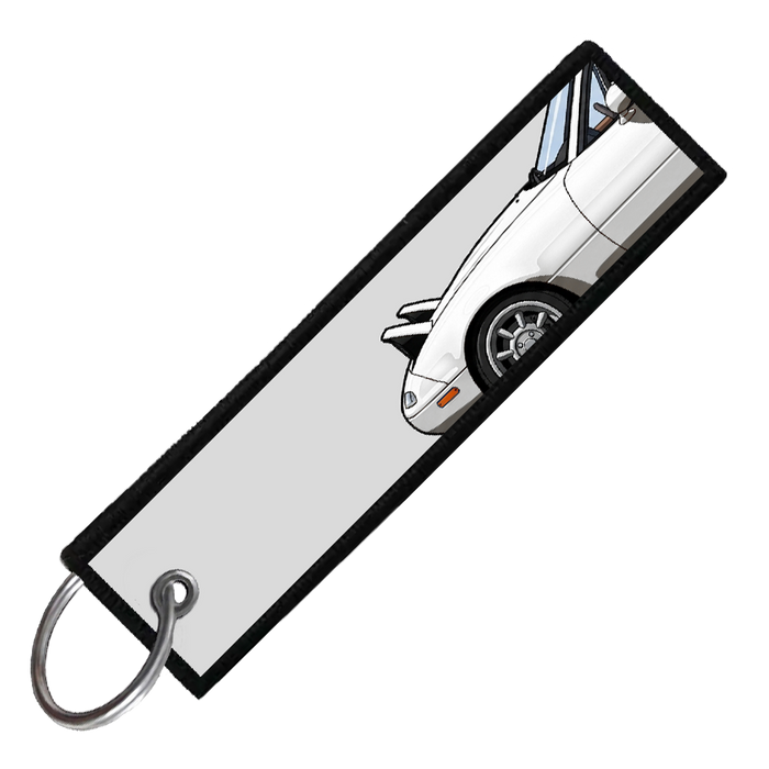 "WHITE MIATA SIDE PROFILE" CUSTOM KEY TAG