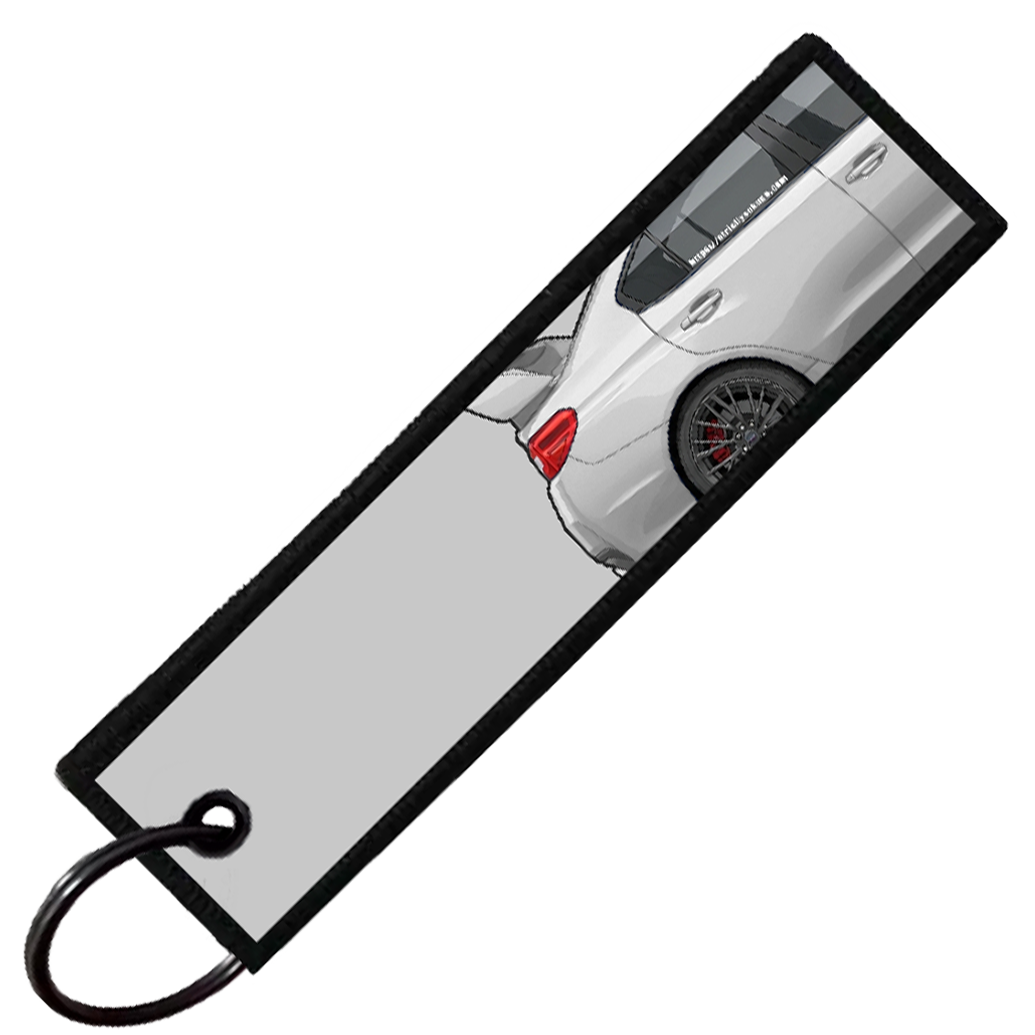 "WHITE WRX STI SIDE PROFILE" CUSTOM KEY TAG