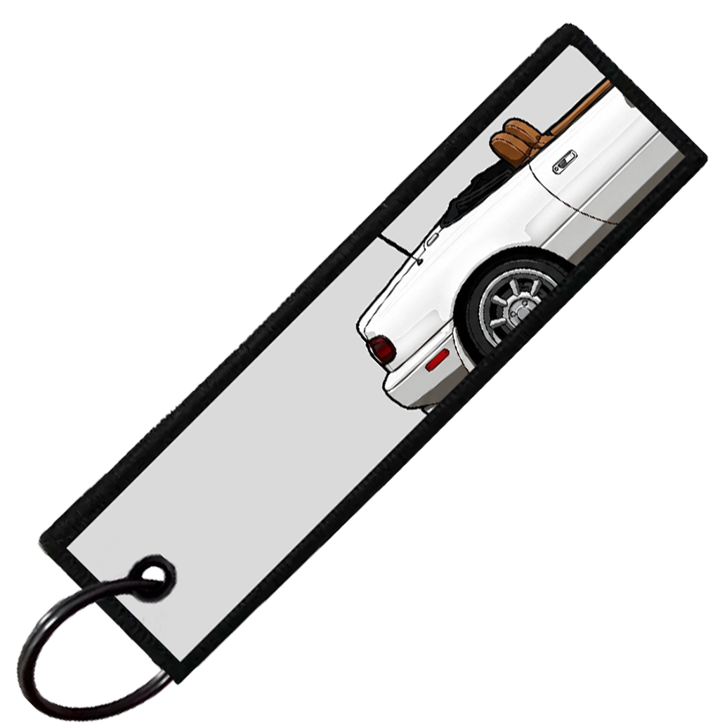 "WHITE MIATA SIDE PROFILE" CUSTOM KEY TAG