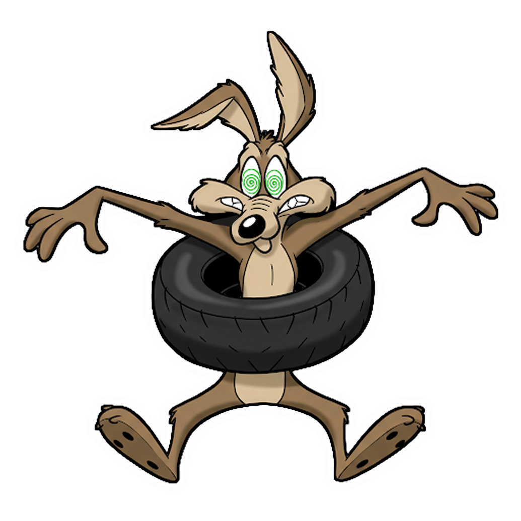"WILE IN TIRE" LOONEY TUNES DECAL