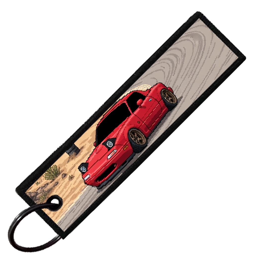 "WILLOW SPRINGS RACEWAY 8-BIT TRACK" CUSTOM KEY TAG