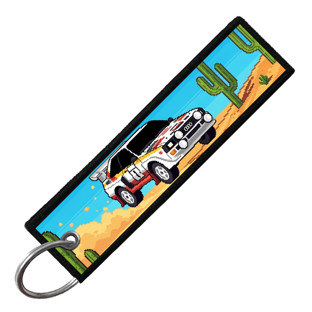 "AUDI QUATTRO 8-BIT RALLY" CUSTOM KEY TAG