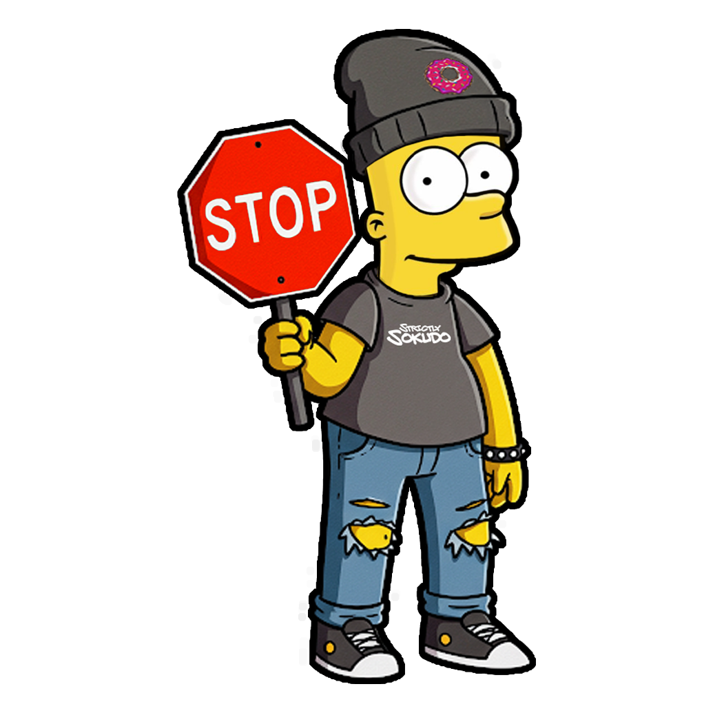 "STOP SIGN BART" SIMPSON DECAL