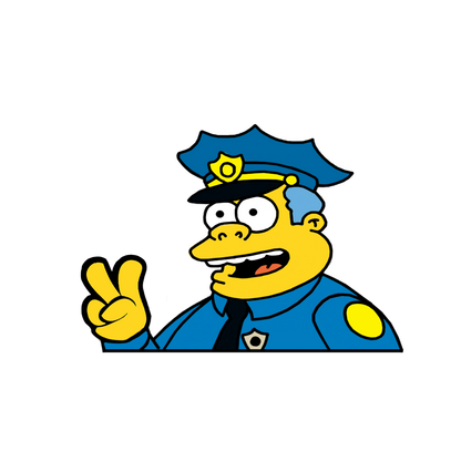 "CHIEF WIGGUM" SIMPSON WINDOW PEEKER