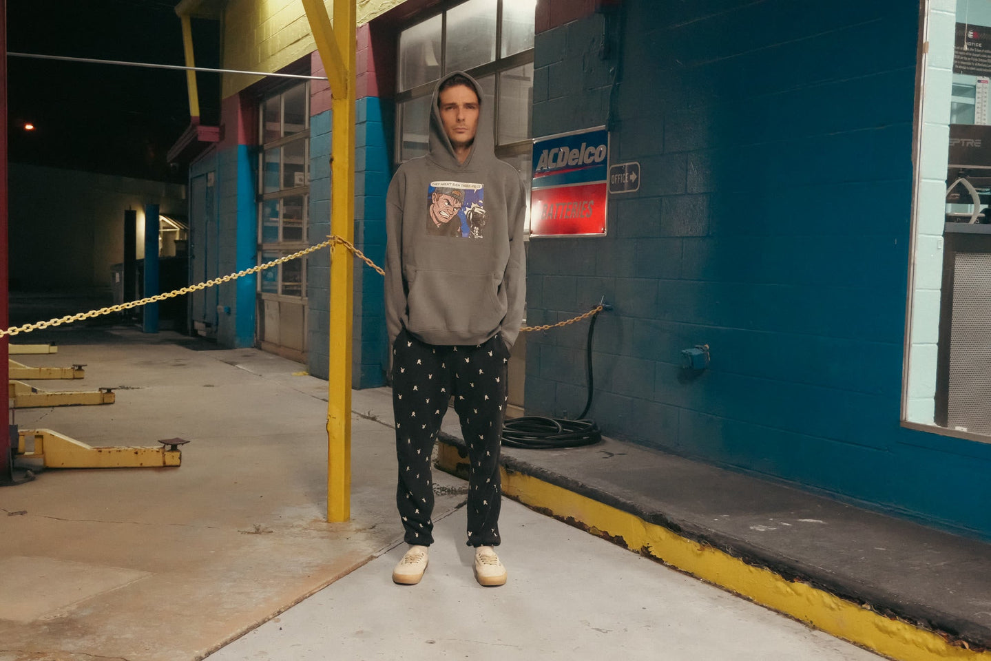 They Aren't Even 3-Piece hoodie - lifestyle angle 2, night garage