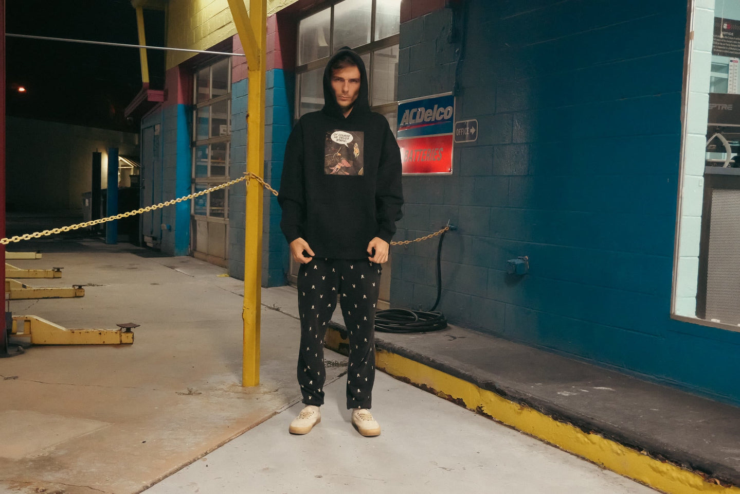 Of Course He Drives Static hoodie - lifestyle, night garage
