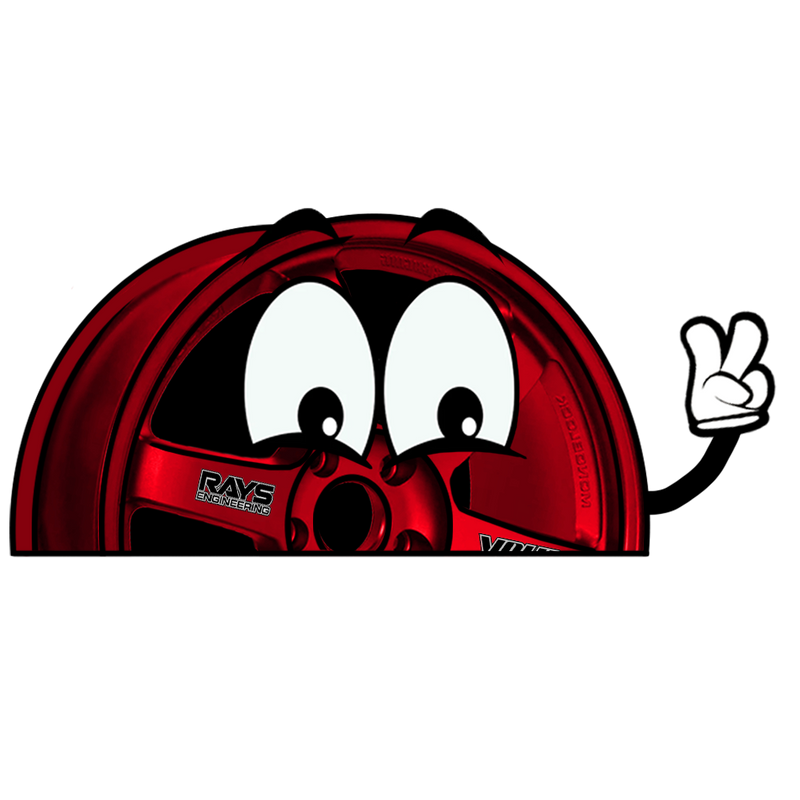 "HYPER RED TE37" RAYS WINDOW PEEKER