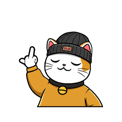 "LUCKY CAT WITH BEANIE" JAPANESE CULTURE WINDOW PEEKERS