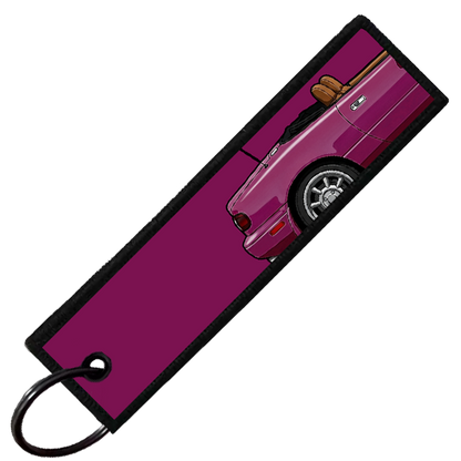 "PURPLE MIATA SIDE PROFILE" CUSTOM KEY TAG