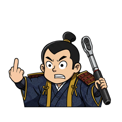 "SAMURAI WITH RATCHET" JAPANESE CULTURE WINDOW PEEKERS