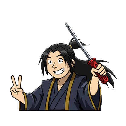 "SAMURAI WITH SCREW DRIVER" JAPANESE CULTURE WINDOW PEEKERS