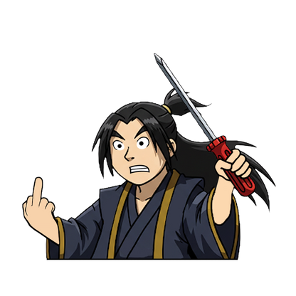 "SAMURAI WITH SCREW DRIVER" JAPANESE CULTURE WINDOW PEEKERS