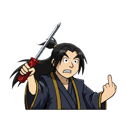 "SAMURAI WITH SCREW DRIVER" JAPANESE CULTURE WINDOW PEEKERS