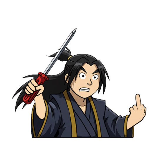 "SAMURAI WITH SCREW DRIVER" JAPANESE CULTURE WINDOW PEEKERS