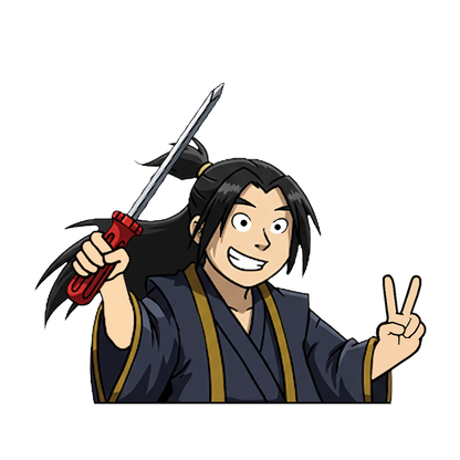 "SAMURAI WITH SCREW DRIVER" JAPANESE CULTURE WINDOW PEEKERS
