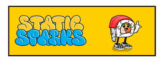 "STATIC SPARKS" SUSHI SLAP STICKER