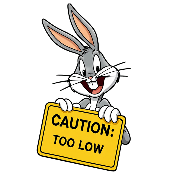 "BUGS TOO LOW" LOONEY TUNES DECAL