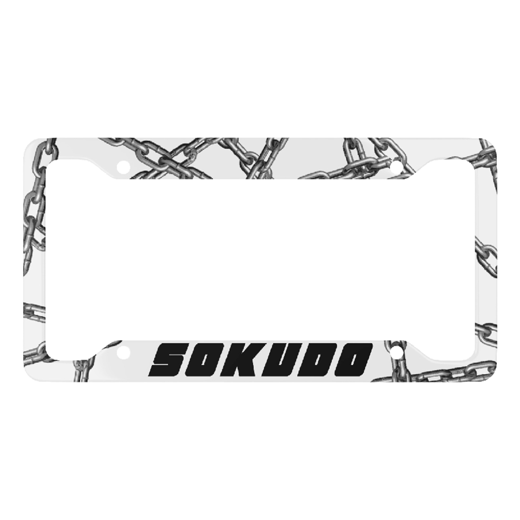 "CHAINED" LICENSE PLATE FRAME