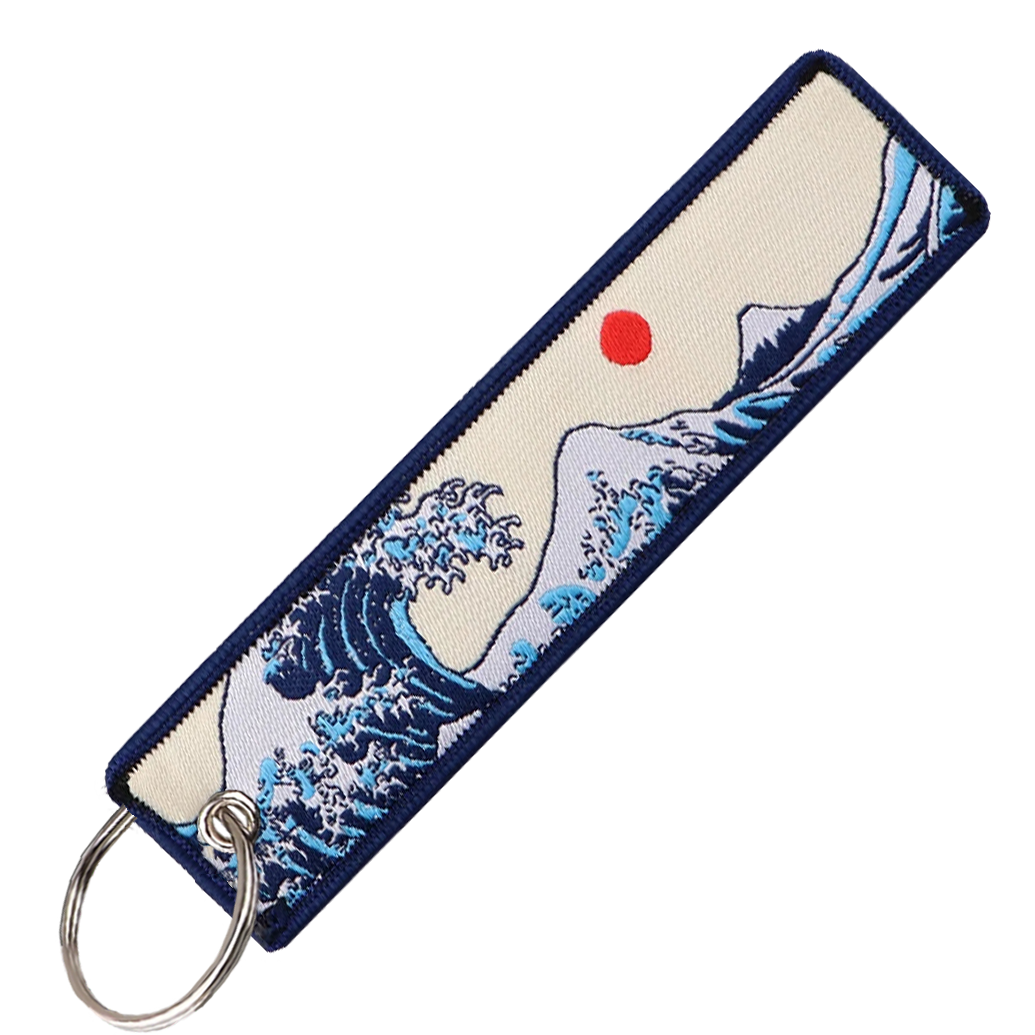 "The Great Wave" Key Tag