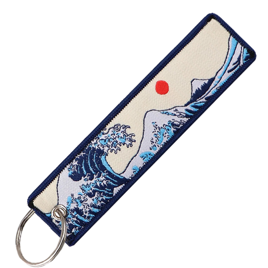 "The Great Wave" Key Tag