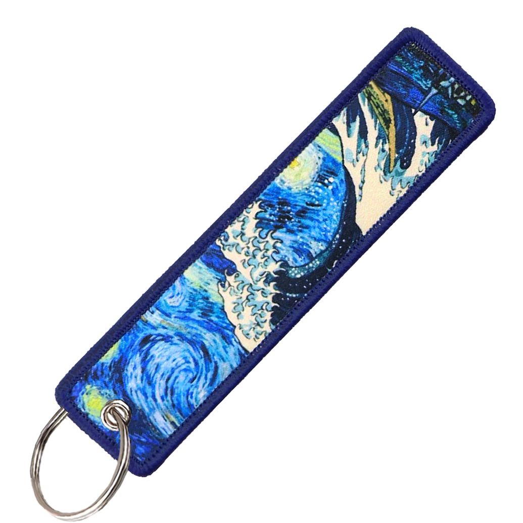 "Blue Big Wave" Key Tag