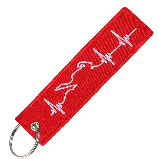 "Heart Beat Motorcycle" Key Tag