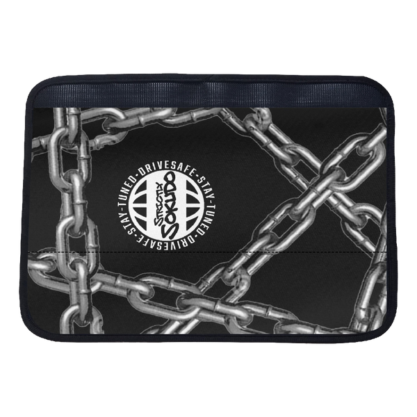 "CHAINED" BLACK SEAT BELT CUSHION