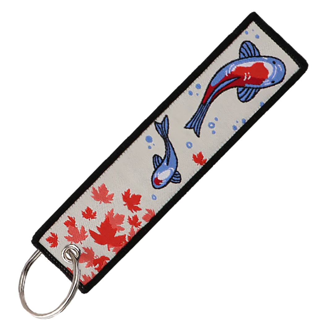 "White Koi Fish" Key Tag