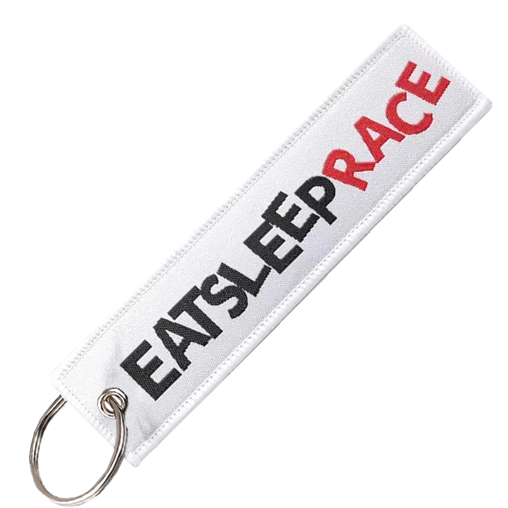 "Eat Sleep Race" Key Tag