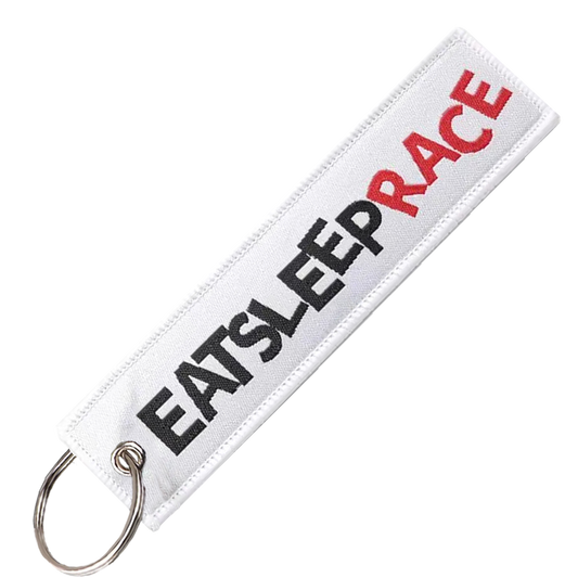 "Eat Sleep Race" Key Tag