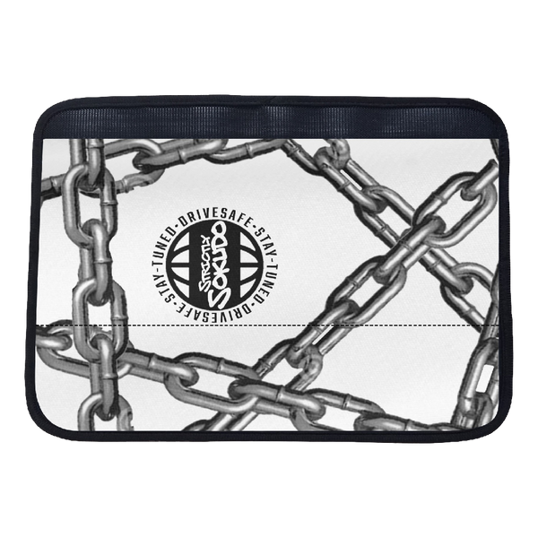 "CHAINED" WHITE SEAT BELT CUSHION