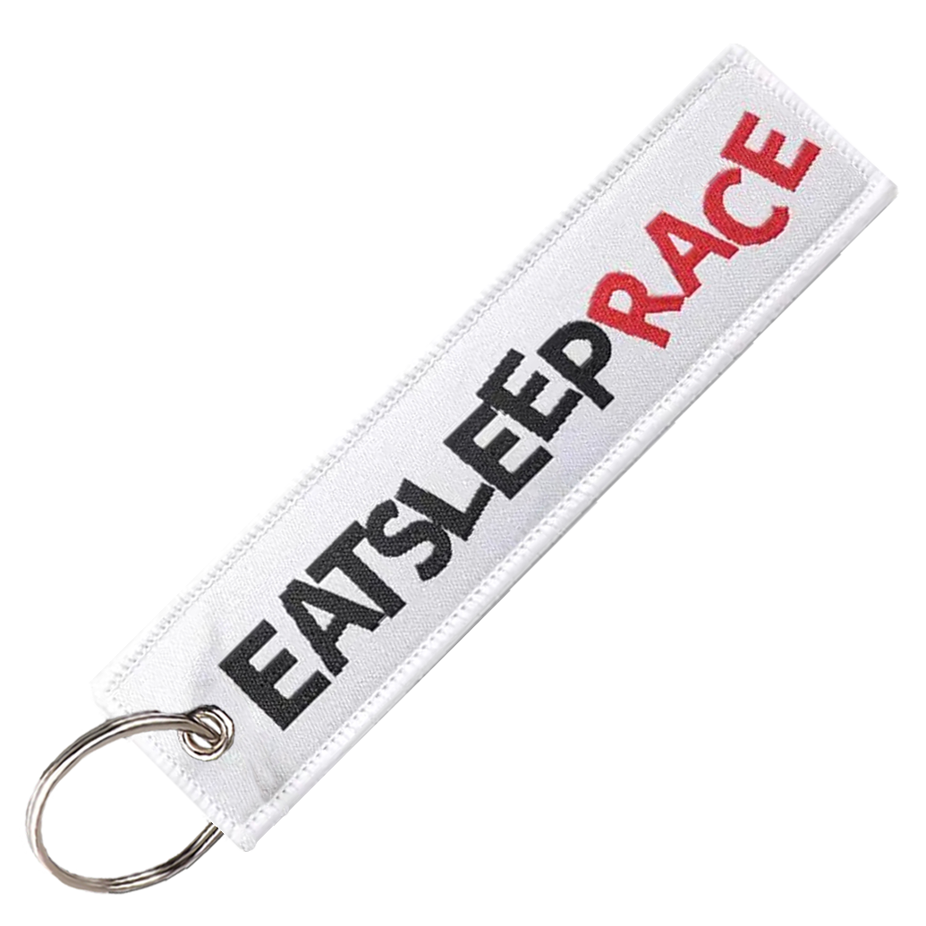 "Eat Sleep Race" Key Tag