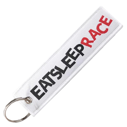 "Eat Sleep Race" Key Tag