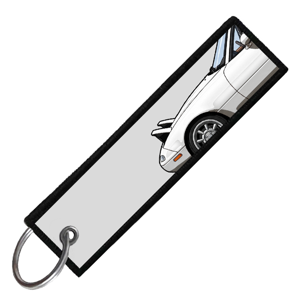 "WHITE MIATA SIDE PROFILE" CUSTOM KEY TAG