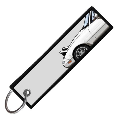 "WHITE MIATA SIDE PROFILE" CUSTOM KEY TAG