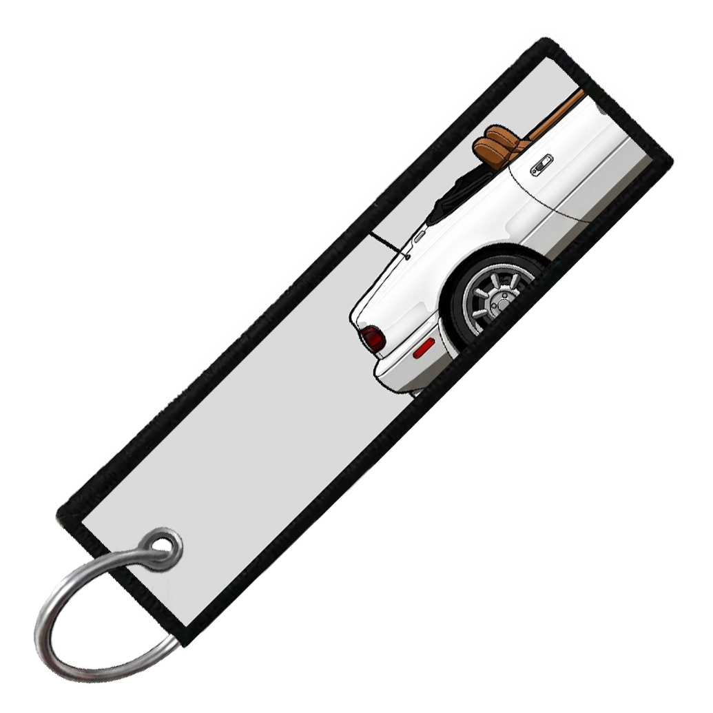 "WHITE MIATA SIDE PROFILE" CUSTOM KEY TAG