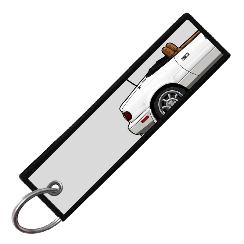 "WHITE MIATA SIDE PROFILE" CUSTOM KEY TAG