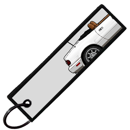 "WHITE MIATA SIDE PROFILE" CUSTOM KEY TAG