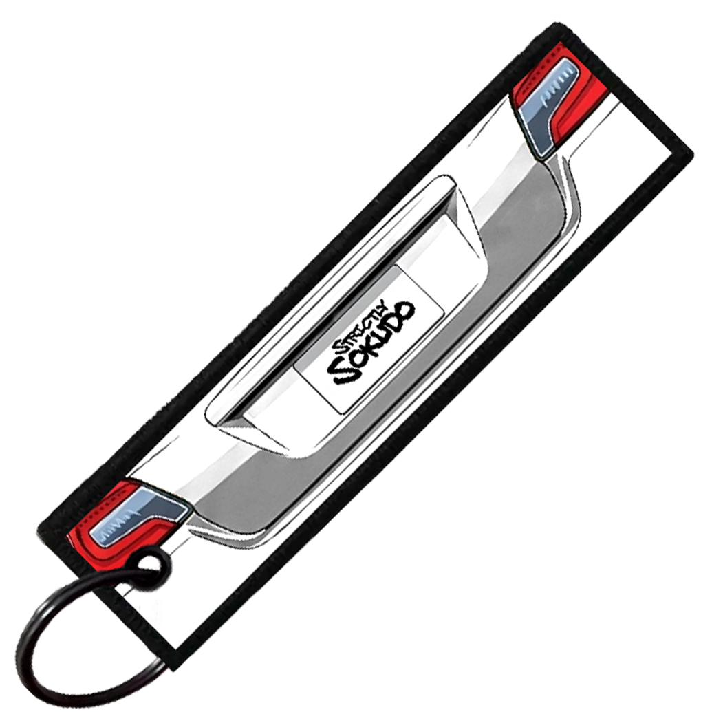 "WHITE WRX STI PORTRAIT" CUSTOM KEY TAG