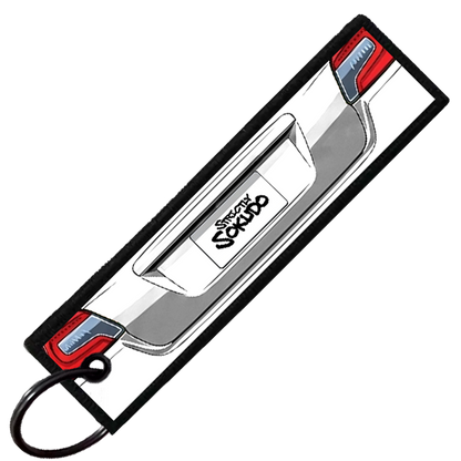 "WHITE WRX STI PORTRAIT" CUSTOM KEY TAG
